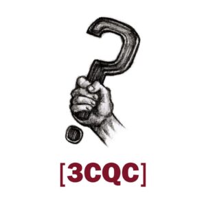 3CQC Logo as designed by the amazing Karthik Abhiram features a revolutionary quizzer holding a question mark